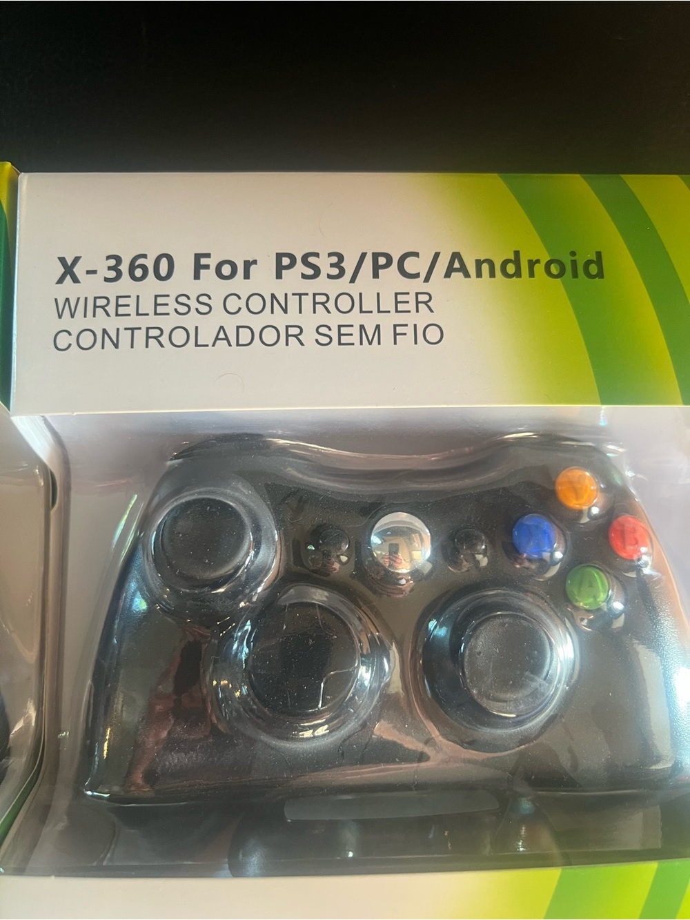 X-360 Wireless Controller for PS3/PC/Android - Black with Colored Buttons
